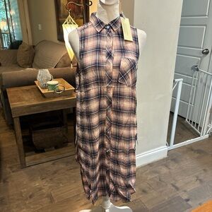 Dance & Marvel Plaid Sleeveless Top - Purple and Pink